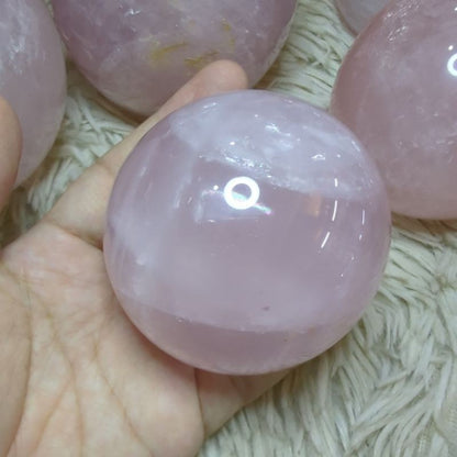 rose quartz sphere for love and happiness