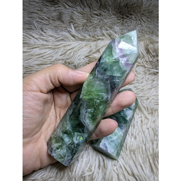 feather flourite crystal  tower