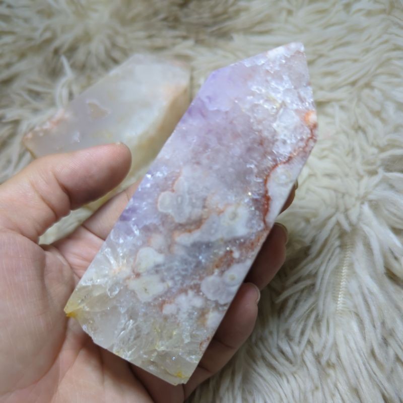 hq pink amethyst flower agate tower