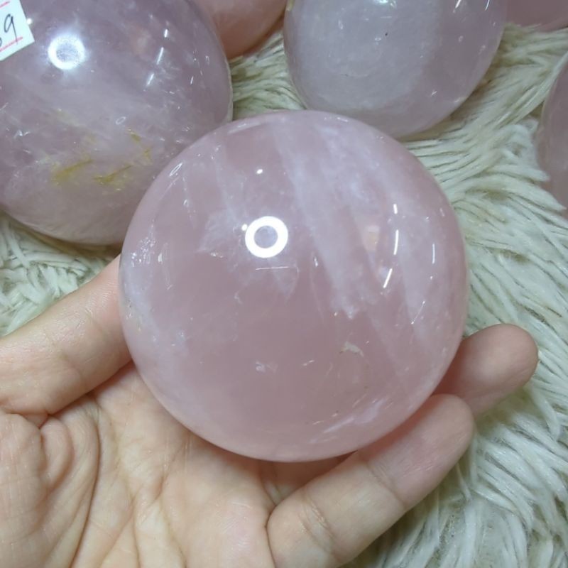 rose quartz sphere for love and happiness