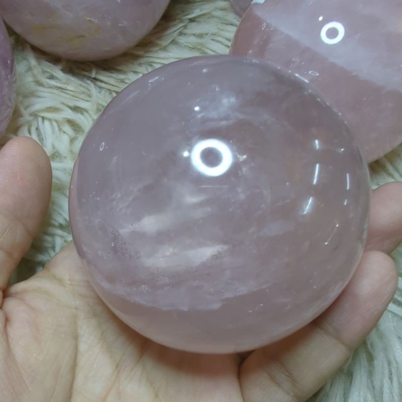 rose quartz sphere for love and happiness