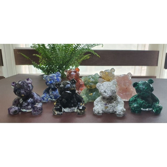 bear resin with authentic crystal chips