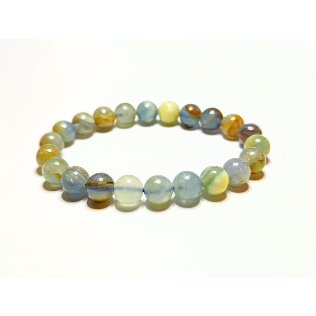 Aquatine Calcite / Argentinian Blue Onyx gemstone bracelet