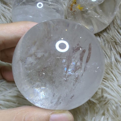 clear quartz sphere for health and amplification