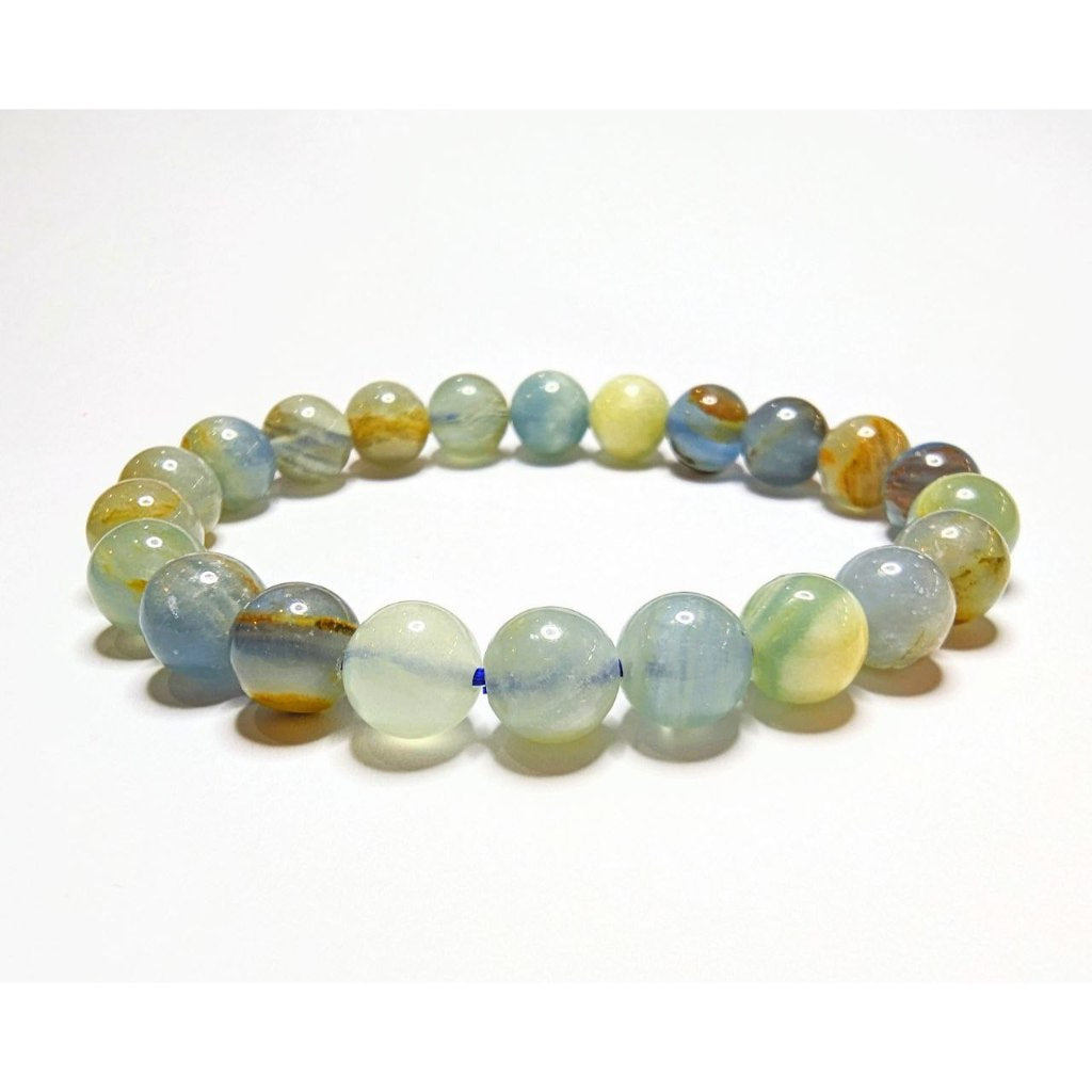 Aquatine Calcite / Argentinian Blue Onyx gemstone bracelet