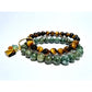 Authentic Burmese Jade and Tiger eye double layer bracelet for career and good health