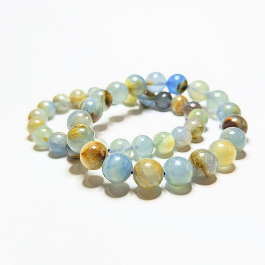 Aquatine Calcite / Argentinian Blue Onyx gemstone bracelet