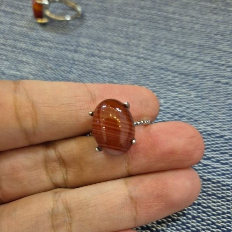 Carnelian rings authentic adjustable crystal rings assorted material