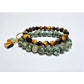 Authentic Burmese Jade and Tiger eye double layer bracelet for career and good health