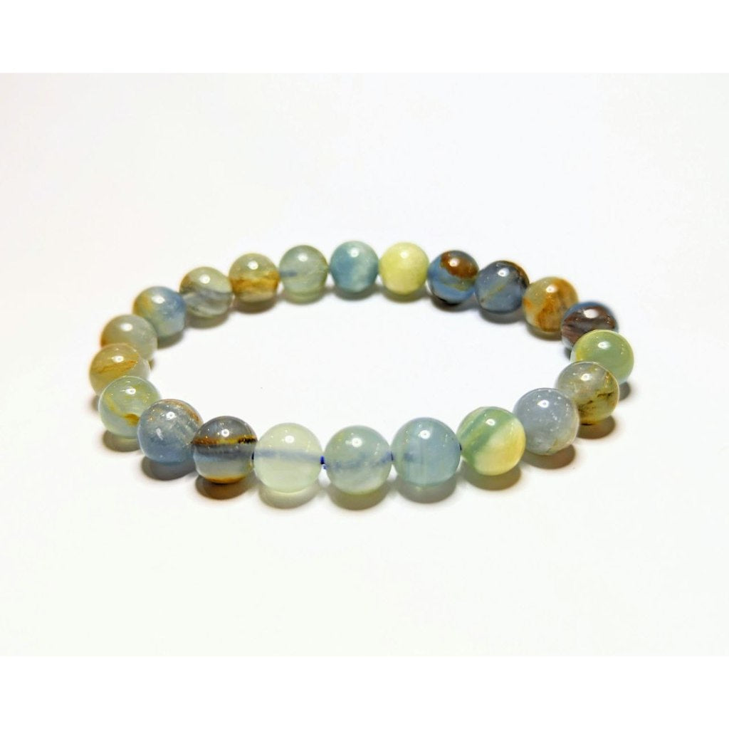 Aquatine Calcite / Argentinian Blue Onyx gemstone bracelet