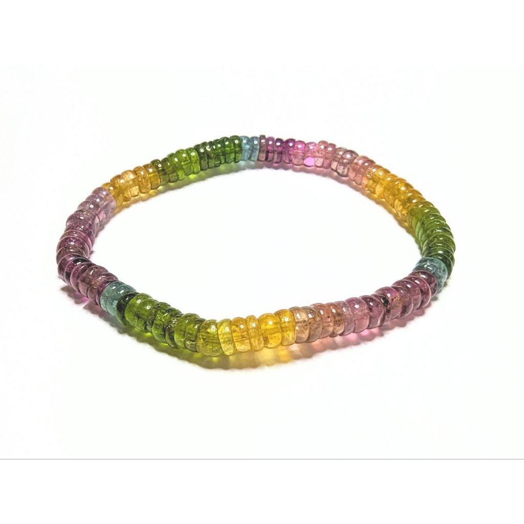 authentic rainbow tourmaline rondelle