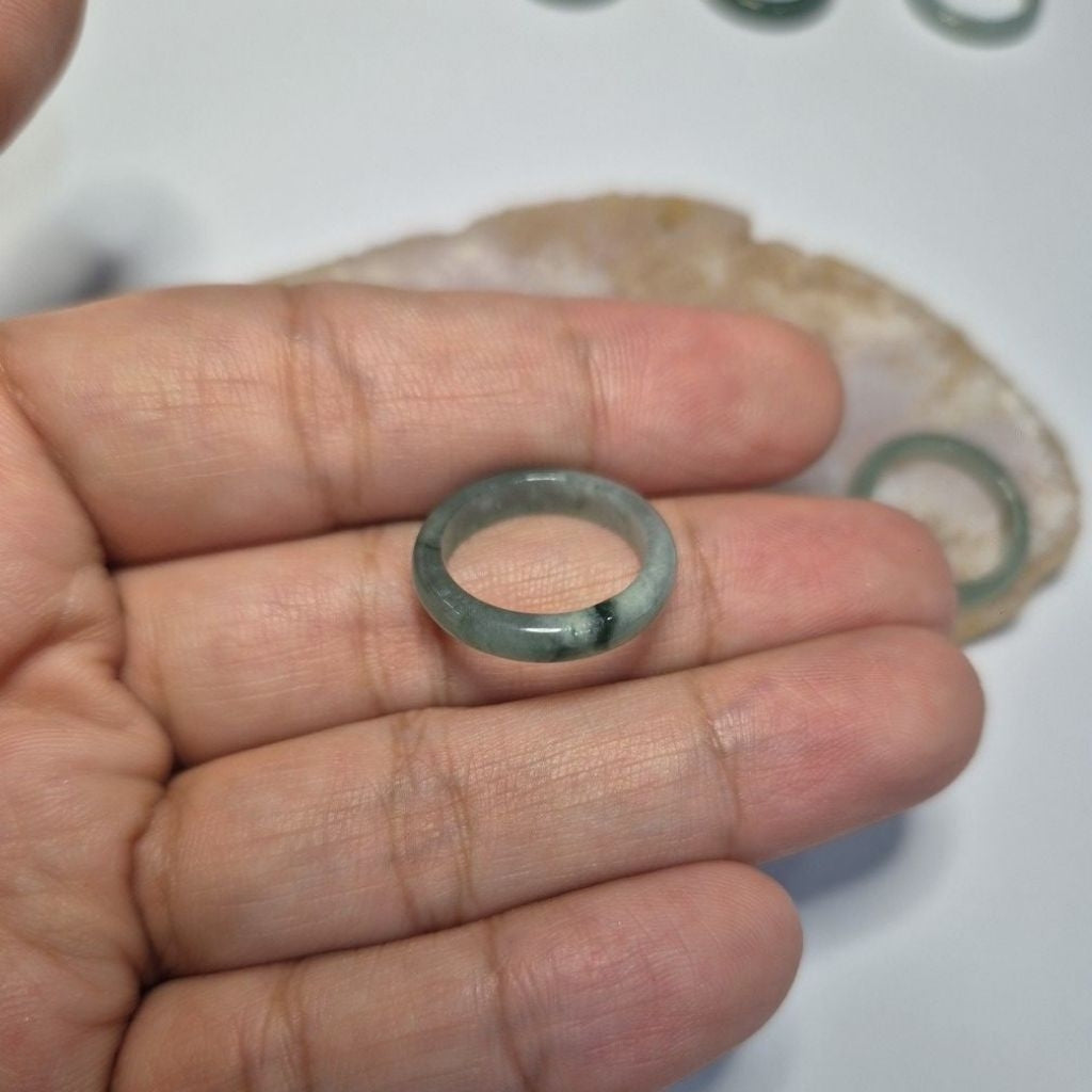 Authentic Blue water jade ring size 2.5-4