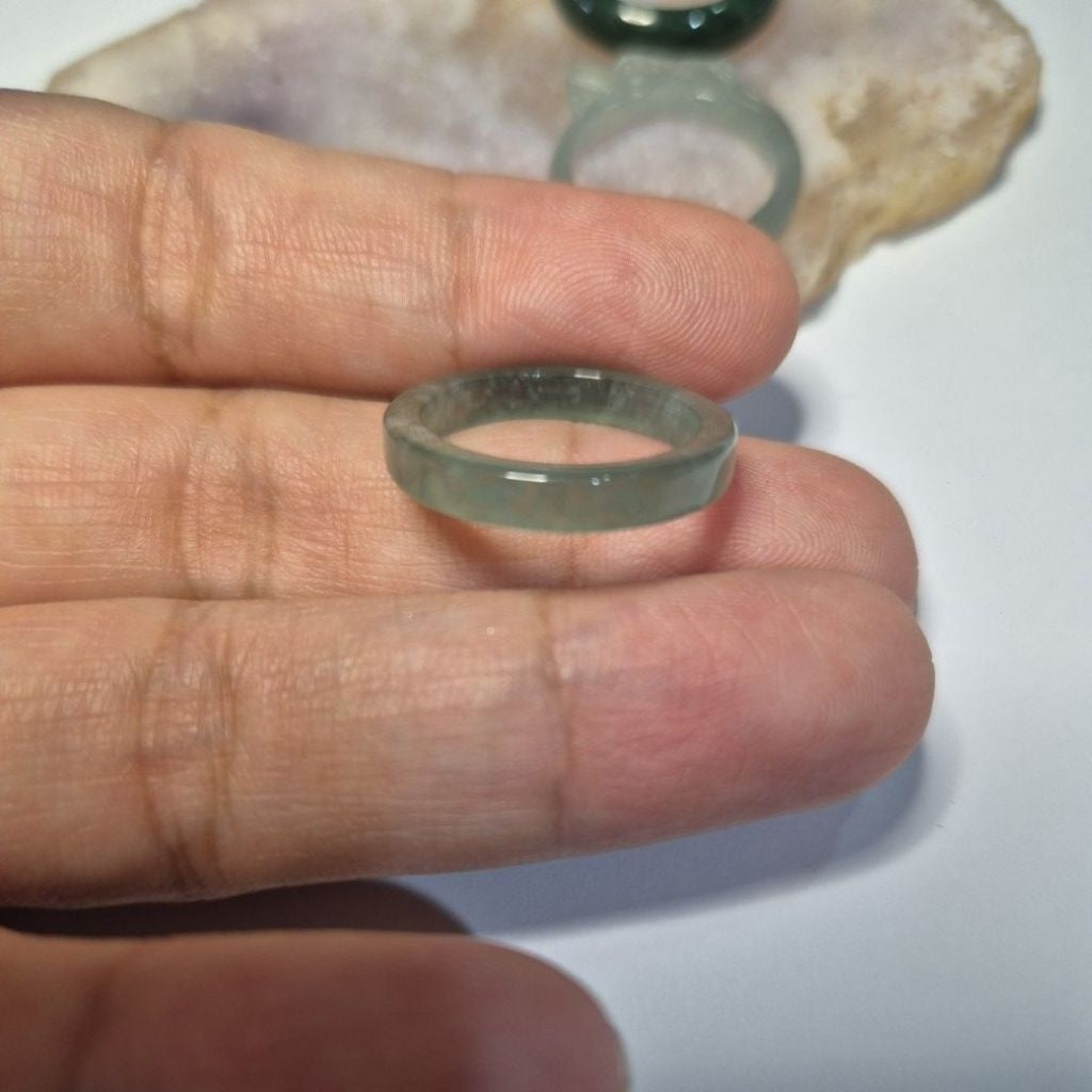 Authentic Blue water jade ring size 6-6.5