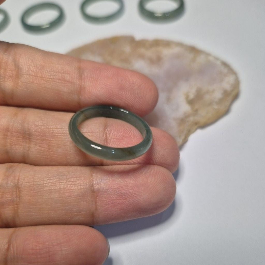 Authentic Blue water jade ring size 8-8.5