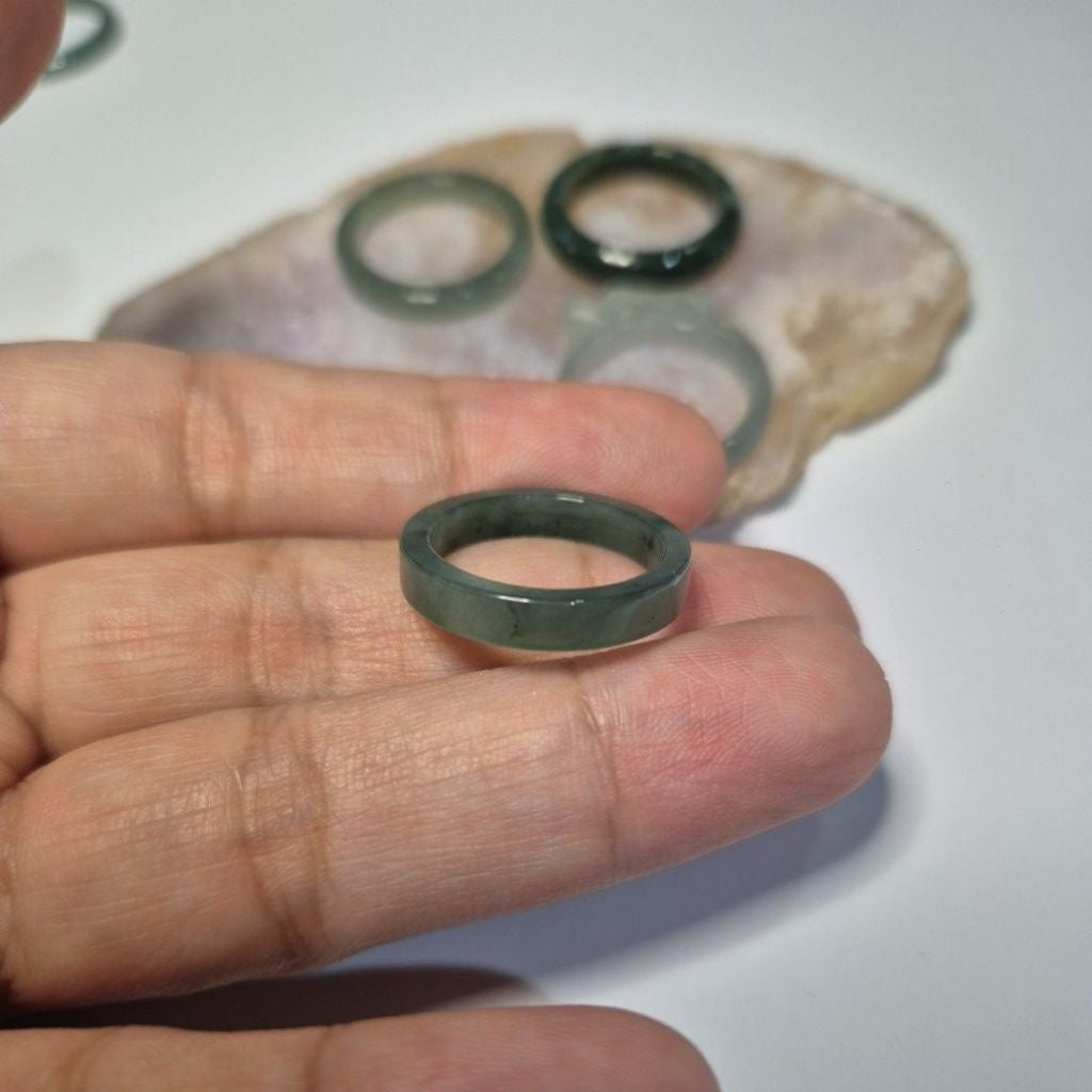 Authentic Blue water jade ring size 6-6.5