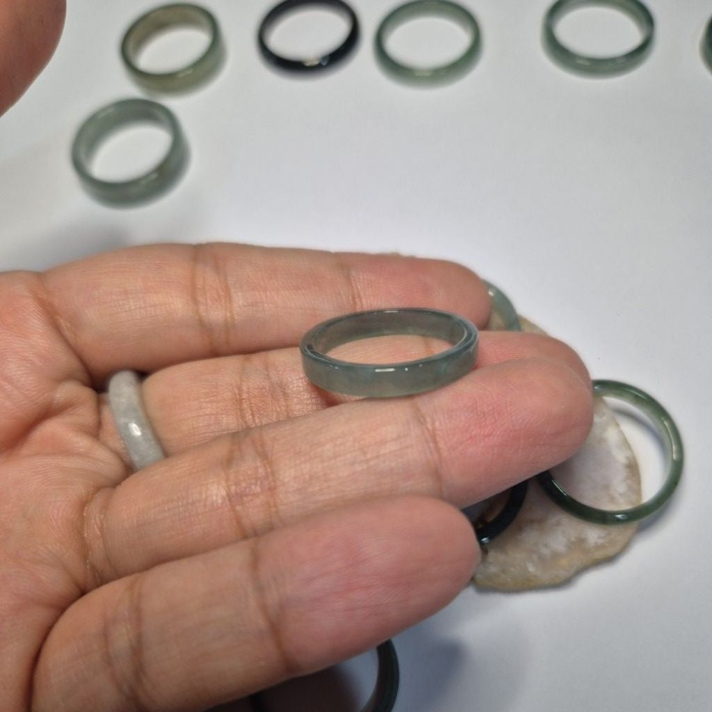 Authentic Blue water jade ring size 9-9.5