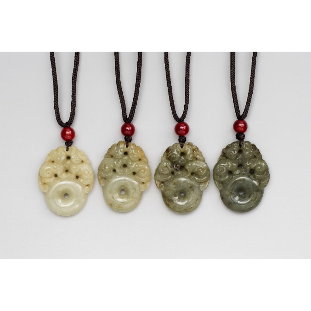 Jade Pixiu donute carving necklace per piece