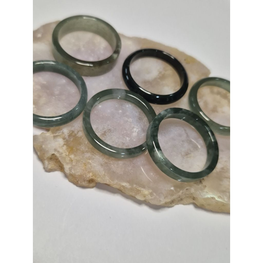 Authentic Blue water jade ring size 9-9.5