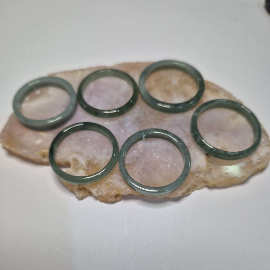 Authentic Blue water jade ring size 10-12