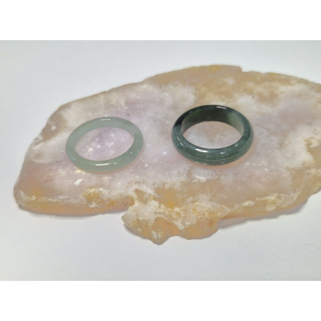 Authentic Blue water jade ring size 6-6.5