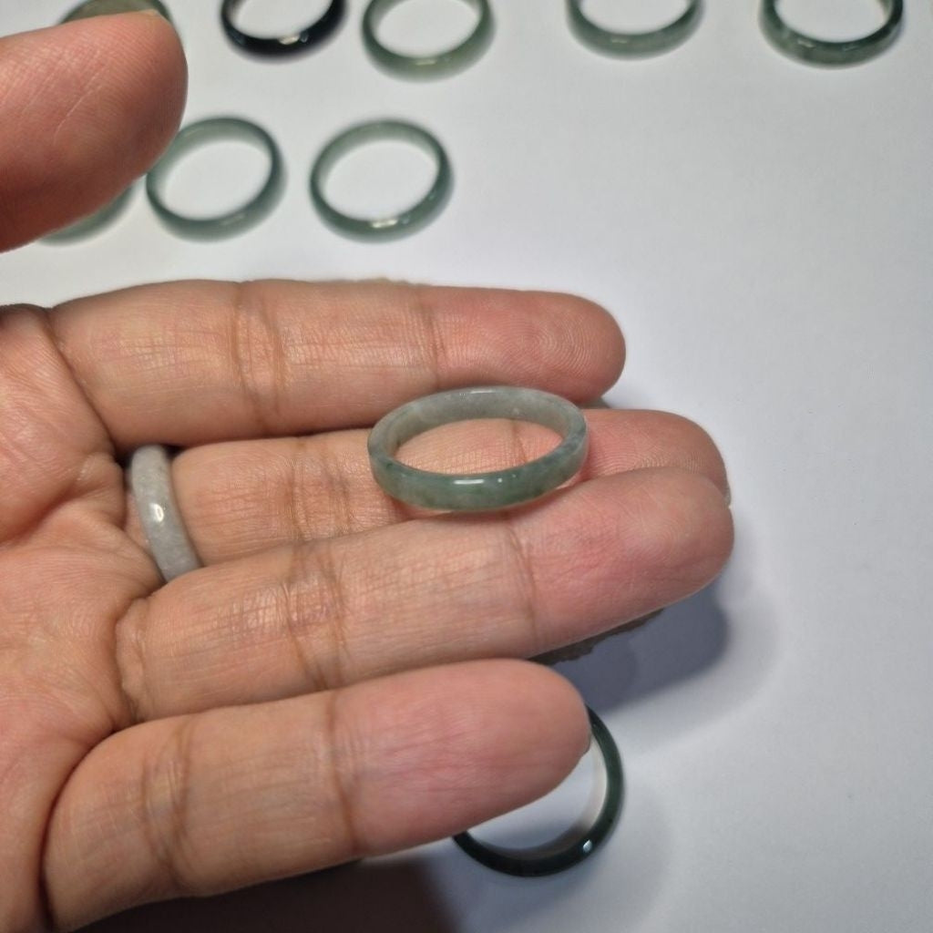 Authentic Blue water jade ring size 9-9.5