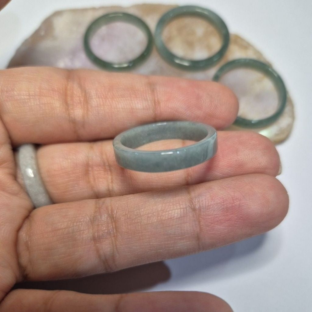 Authentic Blue water jade ring size 10-12