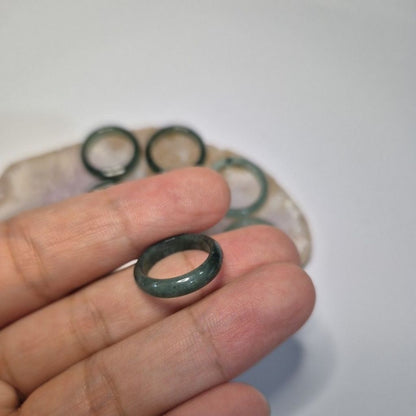 Authentic Blue water jade ring size 2.5-4