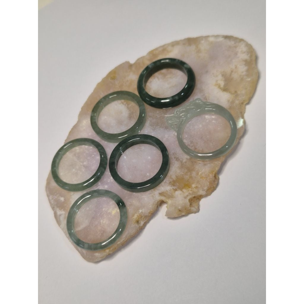 Authentic Blue water jade ring size 6-6.5