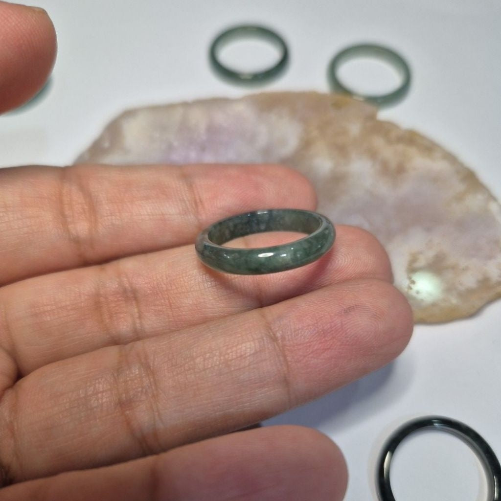 SALE! Authentic Blue water jade ring size 7-7.5