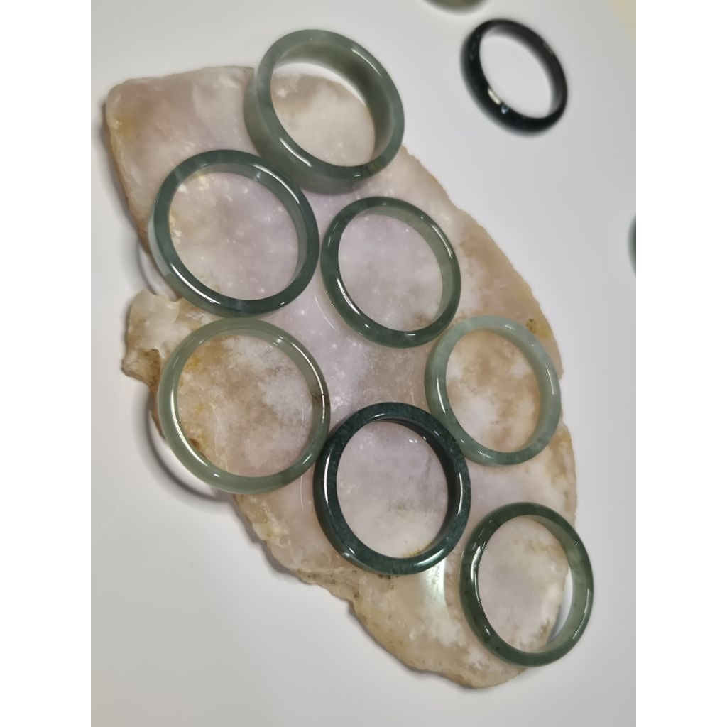 Authentic Blue water jade ring size 9-9.5