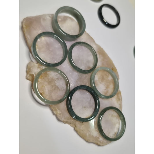 Authentic Blue water jade ring size 9-9.5