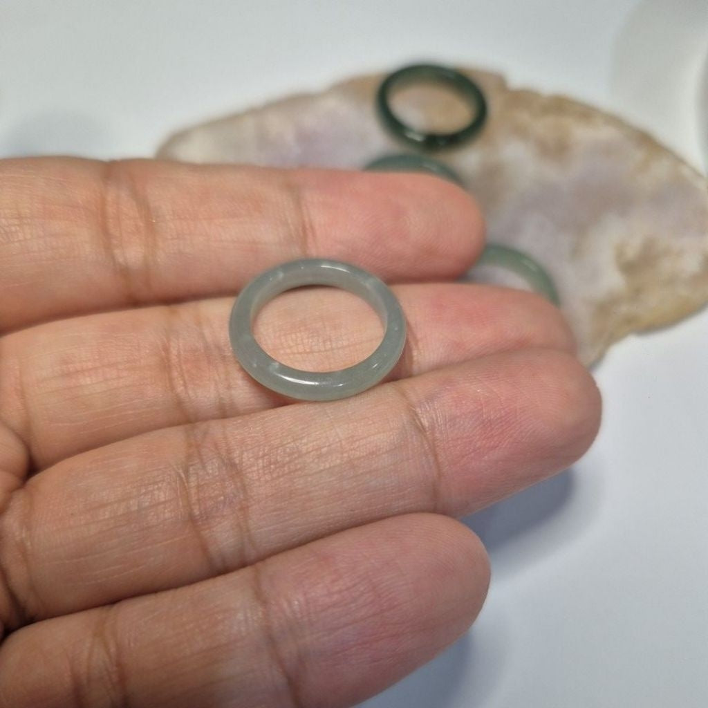 Authentic Blue water jade ring size 2.5-4