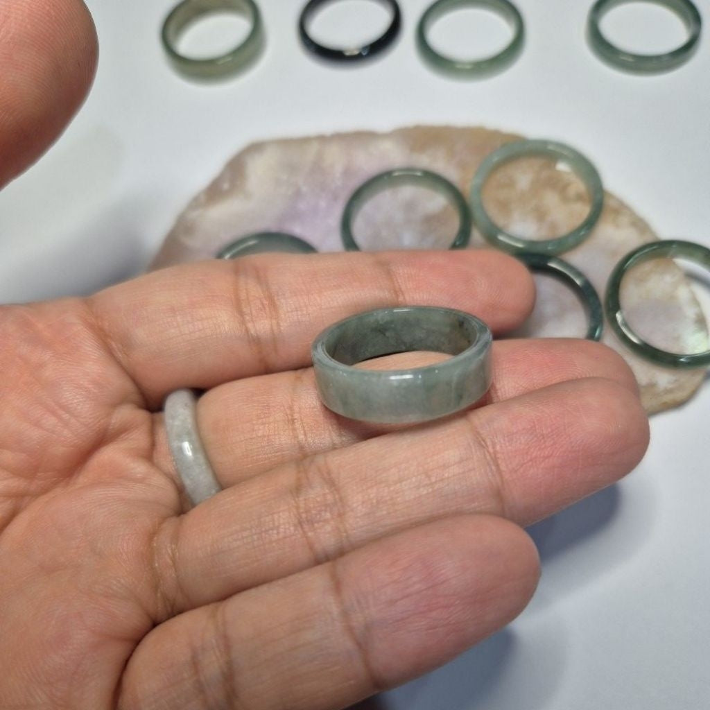 Authentic Blue water jade ring size 9-9.5
