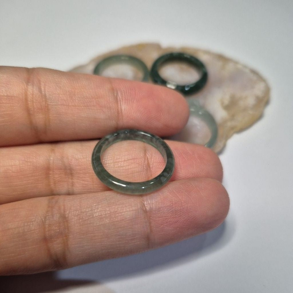 Authentic Blue water jade ring size 6-6.5