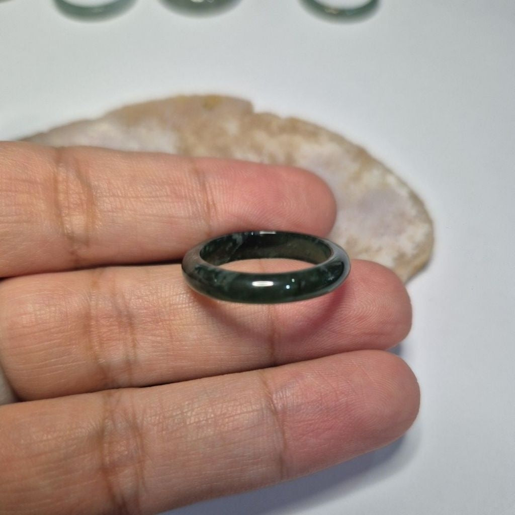 Authentic Blue water jade ring size 8-8.5