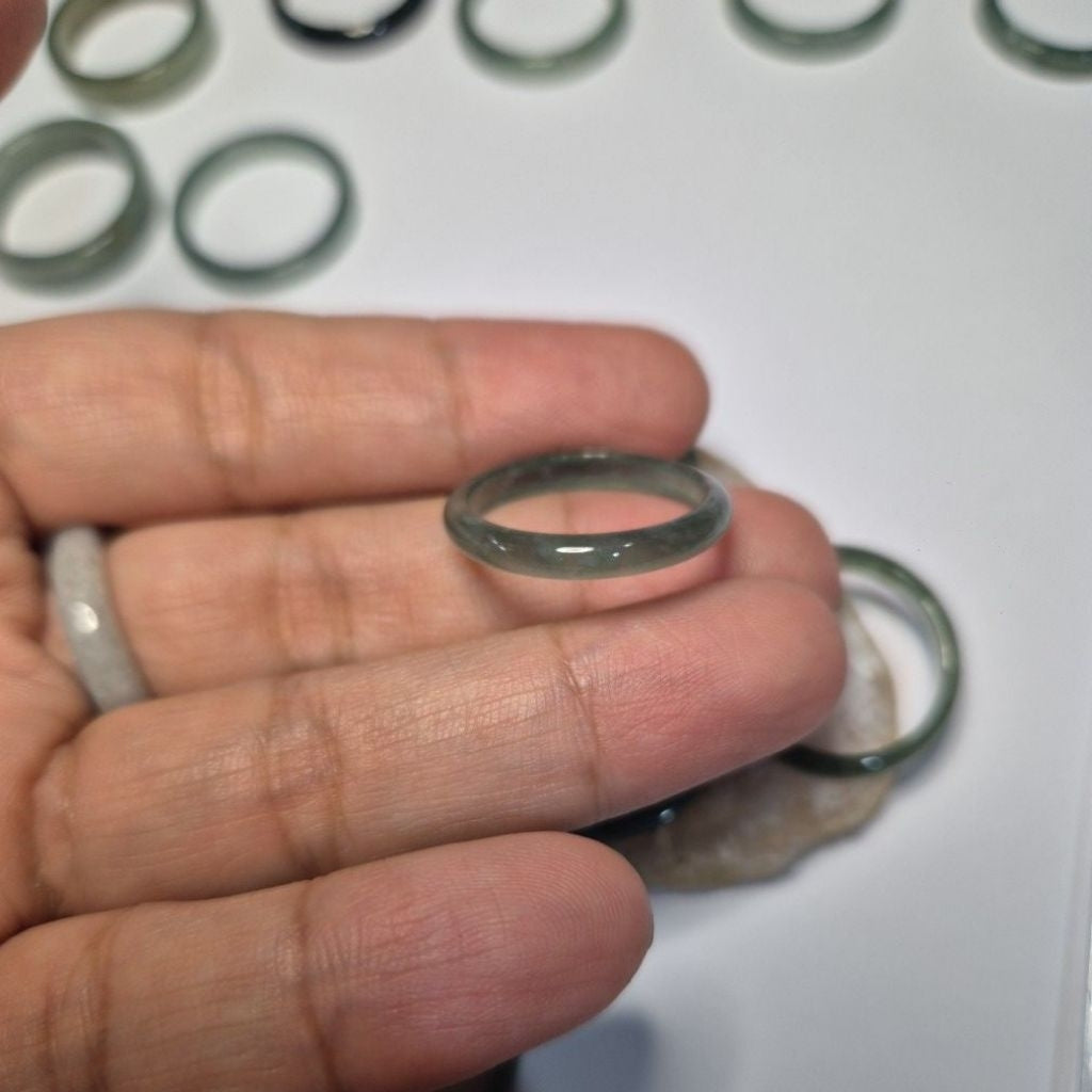 Authentic Blue water jade ring size 9-9.5