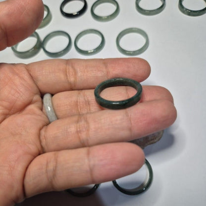 Authentic Blue water jade ring size 9-9.5