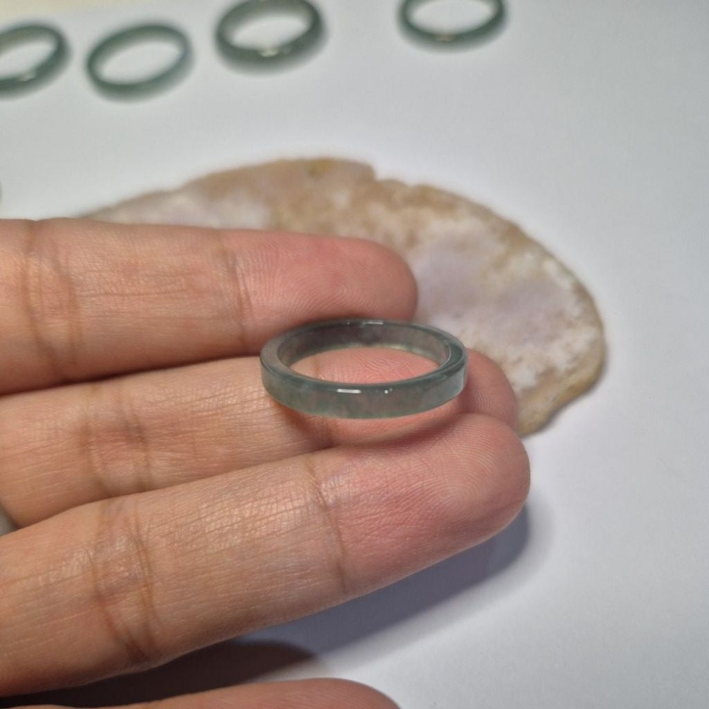 Authentic Blue water jade ring size 8-8.5