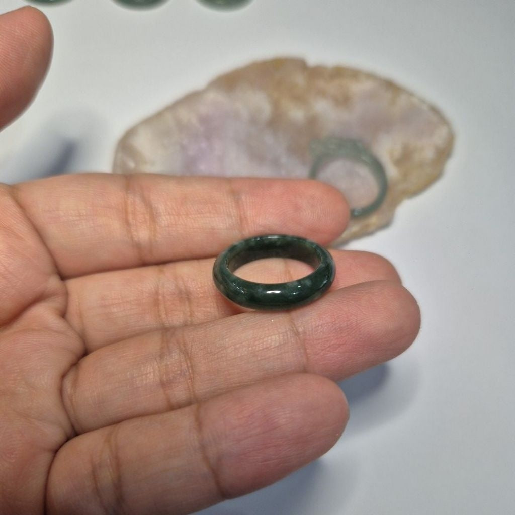 Authentic Blue water jade ring size 6-6.5