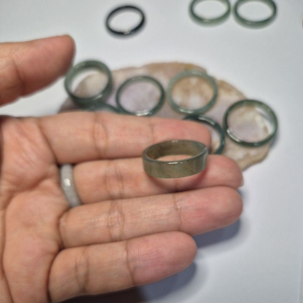Authentic Blue water jade ring size 9-9.5