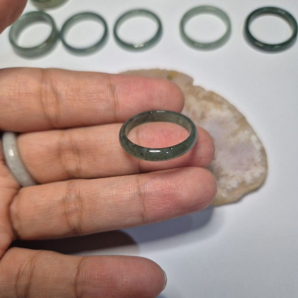 Authentic Blue water jade ring size 9-9.5