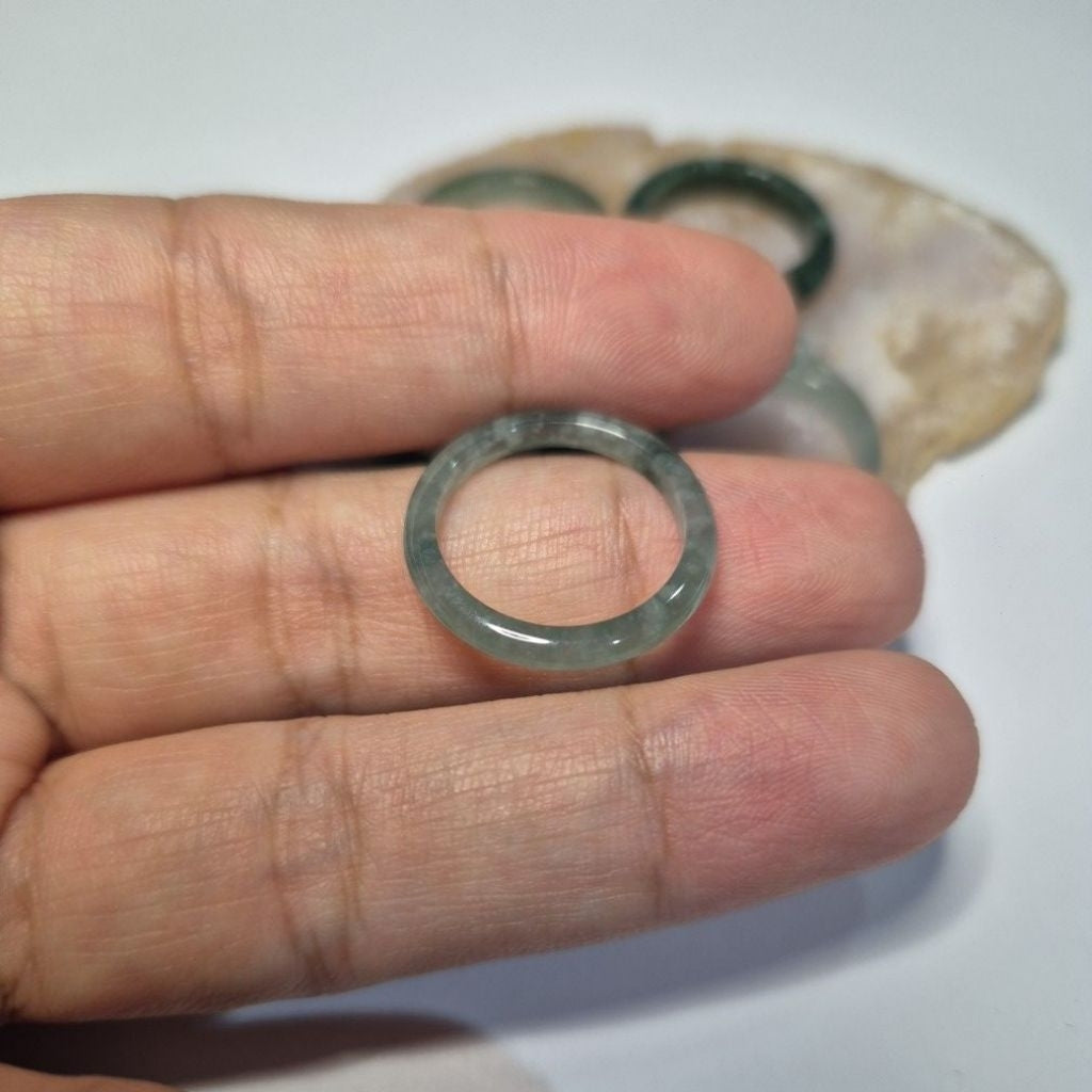 Authentic Blue water jade ring size 6-6.5