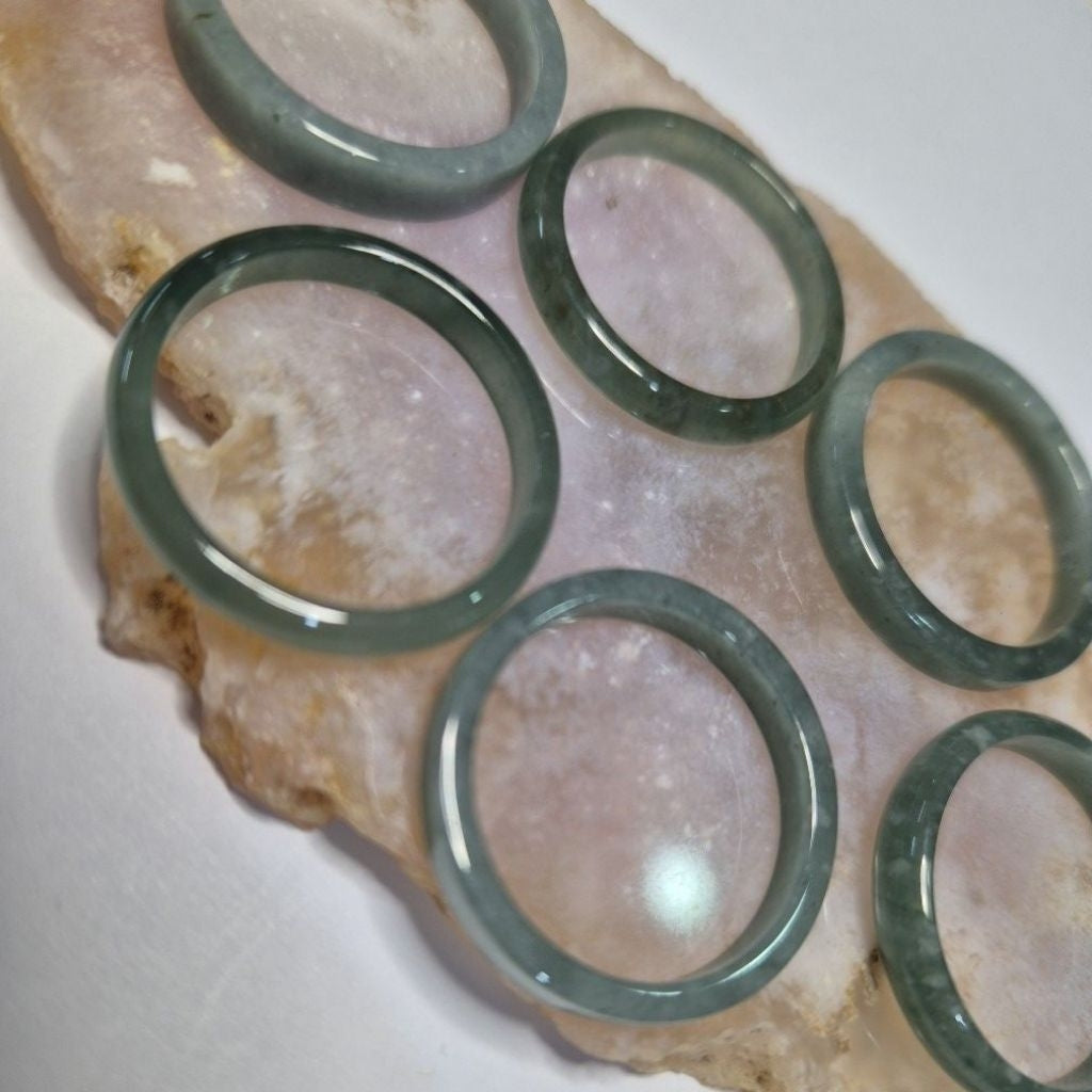 Authentic Blue water jade ring size 10-12