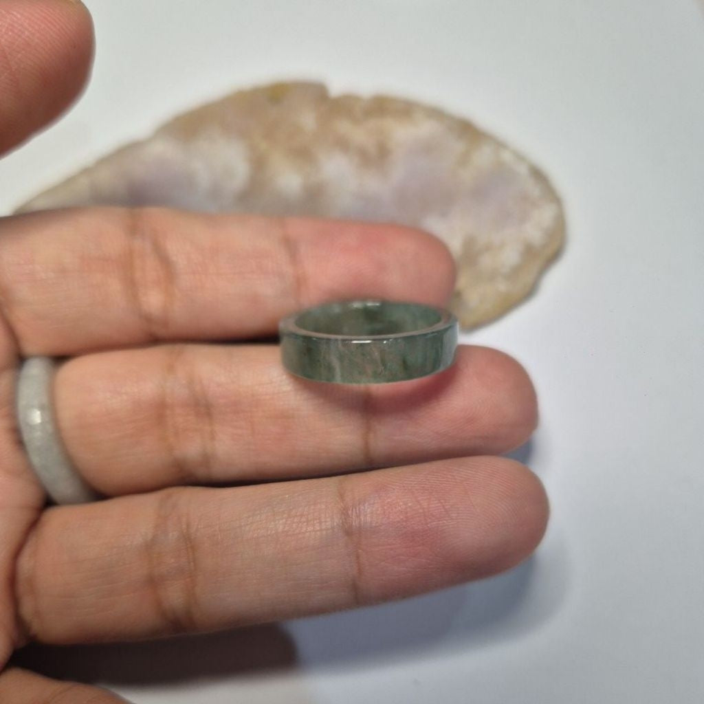 Authentic Blue water jade ring size 8-8.5