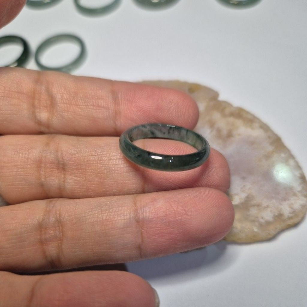 Authentic Blue water jade ring size 8-8.5