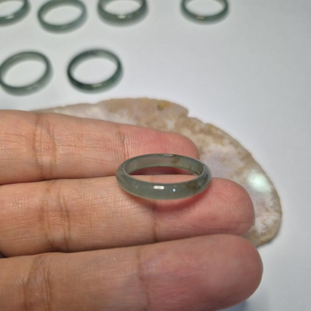 Authentic Blue water jade ring size 8-8.5