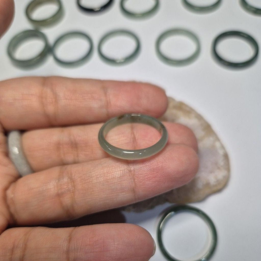 Authentic Blue water jade ring size 9-9.5