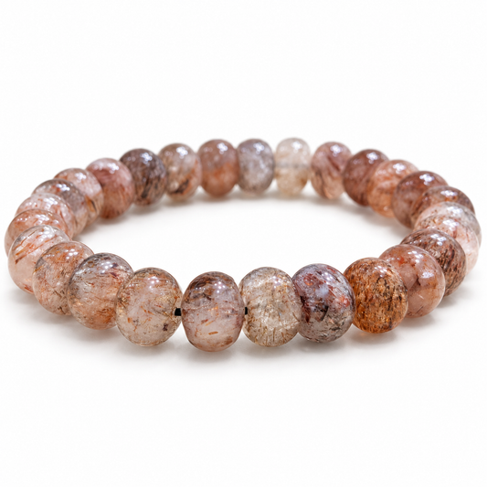 Copper Rutilated Quartz Abacus Bracelet (11mm)