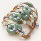 Jade Rope Bracelet (Donut Carving) with Green Aventurine Accent