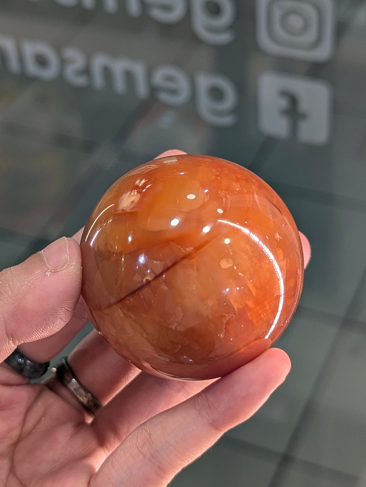 Carnelian Sphere (with Free Stand)